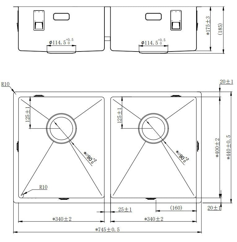 Alpha
R - Sink stainless steel Surface or Undermount or Flush mount