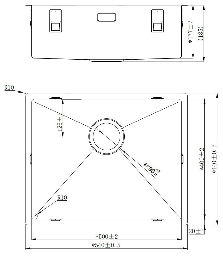 Alpha
R-50 Sink Stainless Steel Surface or Submount or Flush Mount