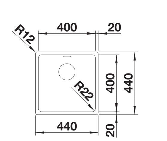 Blanco Andano 400 Sink Stainless Steel Flush Mounted
