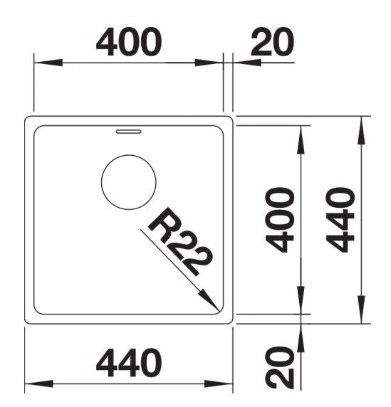 Blanco Andano 400 Spoelbak RVS Onderbouw