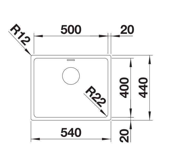 Blanco Andano 500 Sink Stainless Steel Flush Mounted