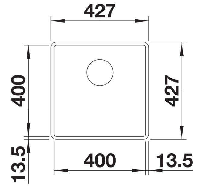 Blanco Subline 400-F Sink Black Granite Flush Mounted