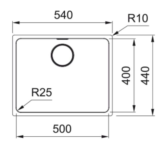 Franke MYX 11050 Spüle Edelstahl Unterputz