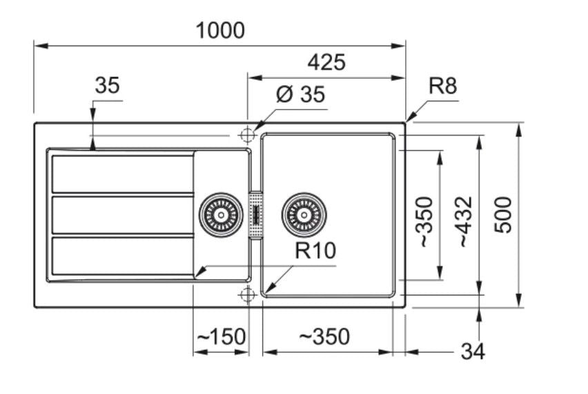 Franke S2D 651 Sink Carbon black Tectonite Surface Mounted