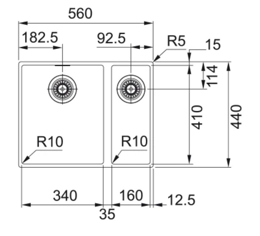 Franke Sirius SID 160 Sink Carbon black Tectonite Undermount