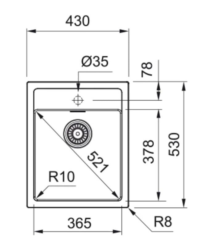 Franke Sirius SID 610 Sink 40 Carbon black Tectonite Top mount