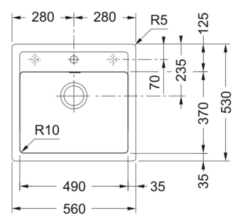 Franke Sirius SID 610 - 50 Sink Polar white Tectonite Surface-mounted