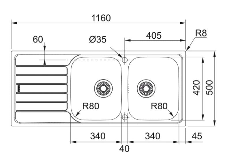 Franke Spark 621 Spoelbak RVS Opbouw