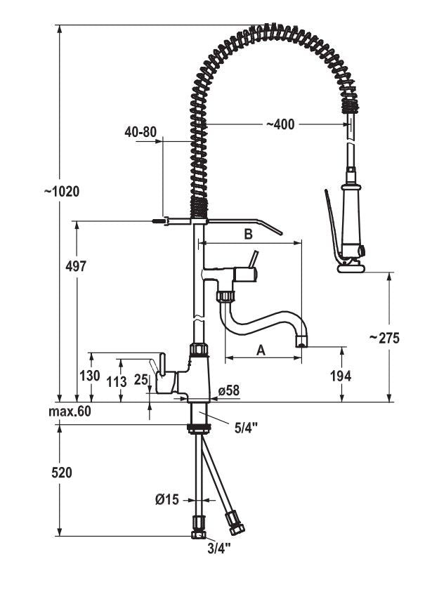KWC Gastro 24501144 Kitchen Faucet Chrome
