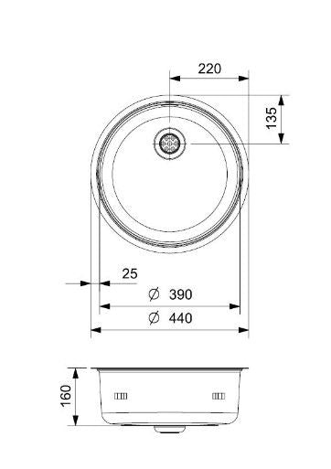 Reginox L 18390 Spüle Edelstahl flachliegend