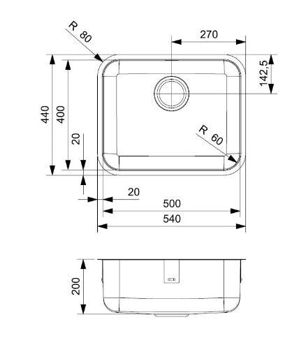 Reginox IB5040 RVS Spoelbak Roestvrij staal Opbouw, Onderbouw of Vlakbouw