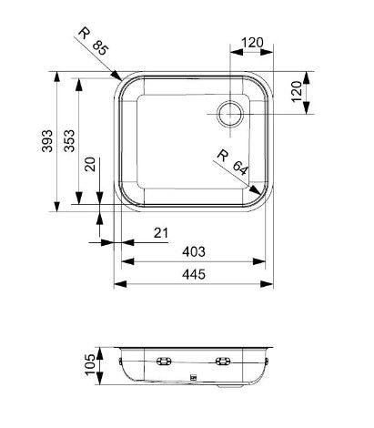 Reginox L 18 Roestvrij stalen spoelbak Vlakbouw of opbouw