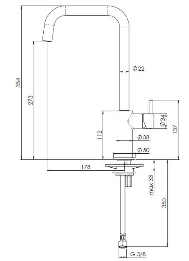 Reginox LEON Kitchen Faucet Gun metal silver