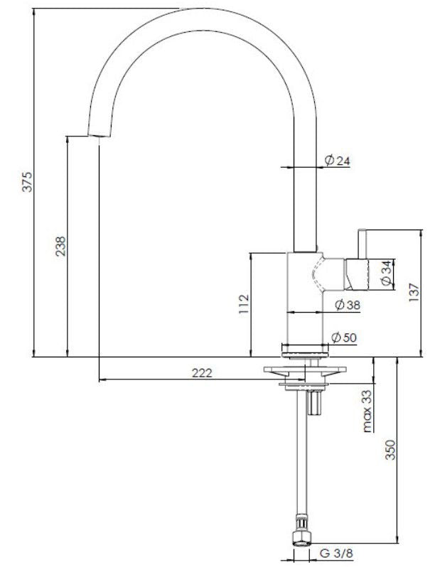 Reginox LEVISA Kitchen Faucet Gun metal silver