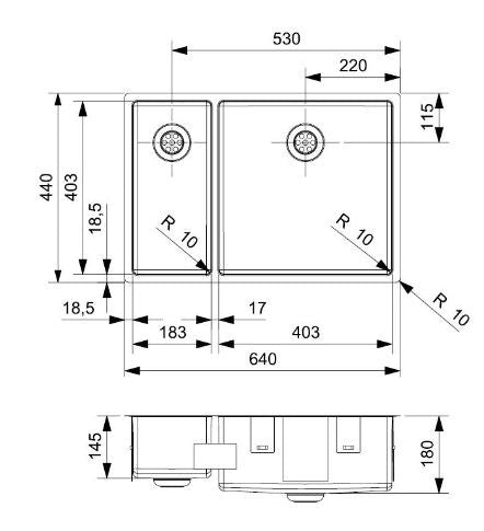 Reginox New York Spoelbak RVS Opbouw, Onderbouw of Vlakbouw