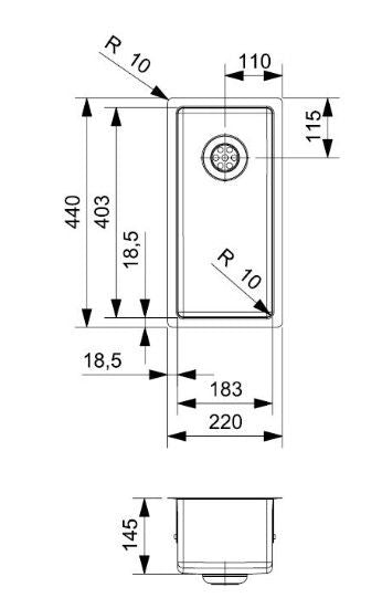 Reginox New York Spoelbak RVS Opbouw, Onderbouw of Vlakbouw