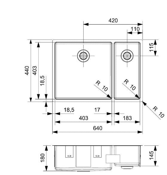 Reginox New York Spüle Edelstahl Oberfläche oder Unterputz oder aufliegender Einbau