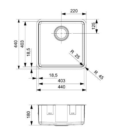 Reginox Ohio 40 Spoelbak RVS Opbouw of Onderbouw of inbouw