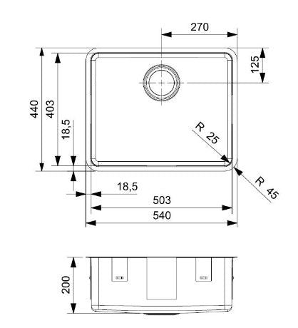Reginox Ohio 50 Fregadero Acero inoxidable De superficie o bajo encimera o enrasado