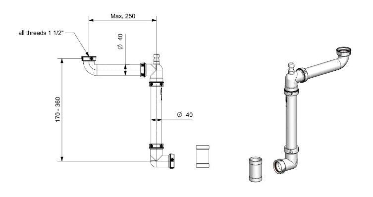 Siphon Panama - Space Saving White