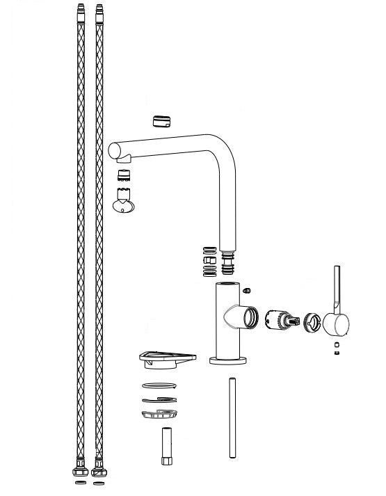 Newform MAKI 71822 Kitchen Faucet Stainless Steel-look