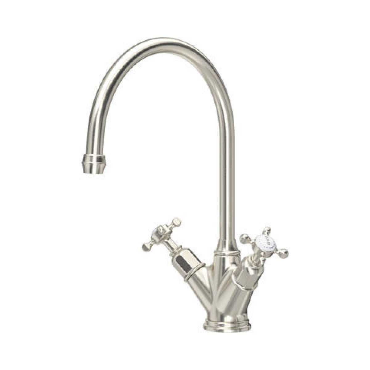 Perrin & Rowe Minoan 4385 Grifo de Cocina de Dos Mangos Níquel Mate