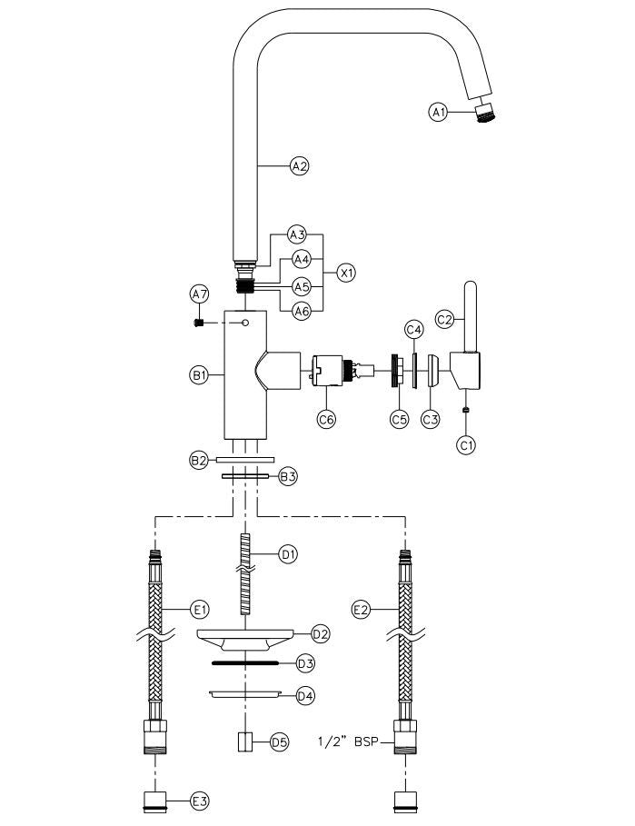 Abode Althia Kitchen Faucet Brushed Brass