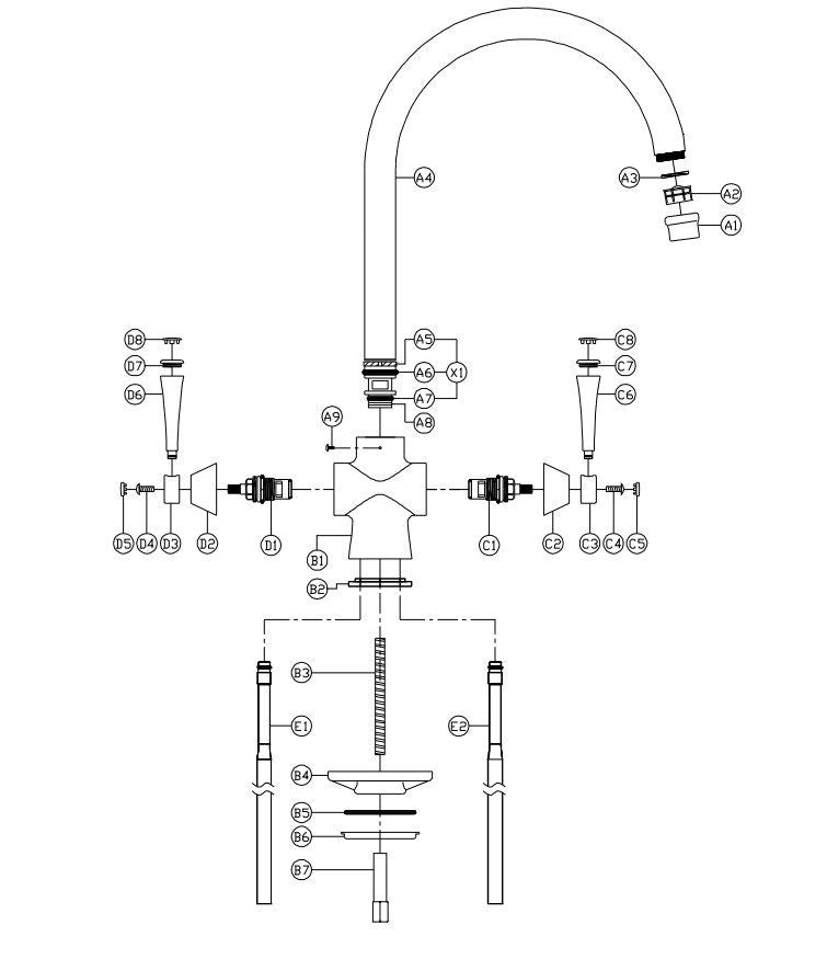 Abode Gosford Two-lever Kitchen Kraan Chrome