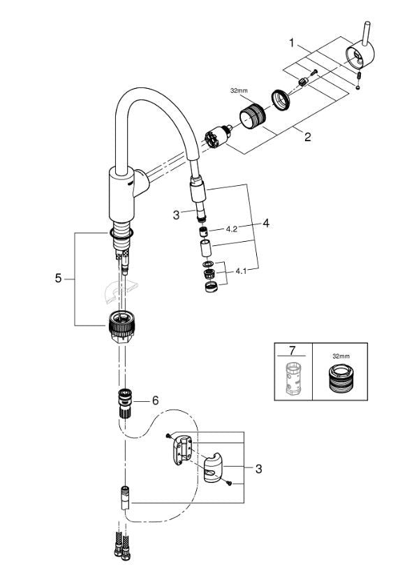 Grohe Concetto 32661DC3 konyhai csaptelep Supersteel