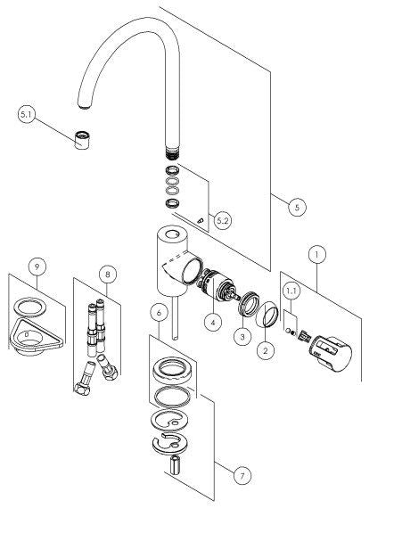 Black Line 733 konyhai csaptelep fekete
