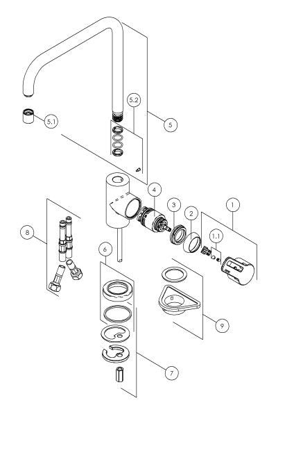 Black Line 734 Kraan Zwart
