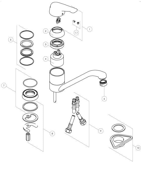 Majestic 11113 Kitchen Küchenarmatur Chrome