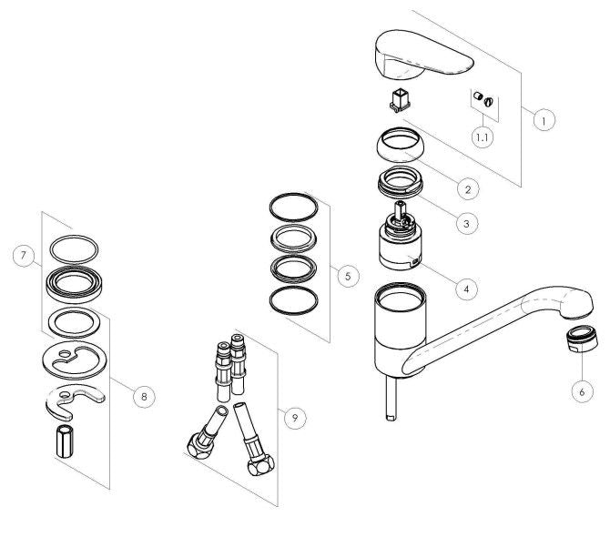 81145 Kitchen Faucet Chrome