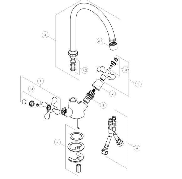 Princess 51179 Tweegreeps Kraan chroom
