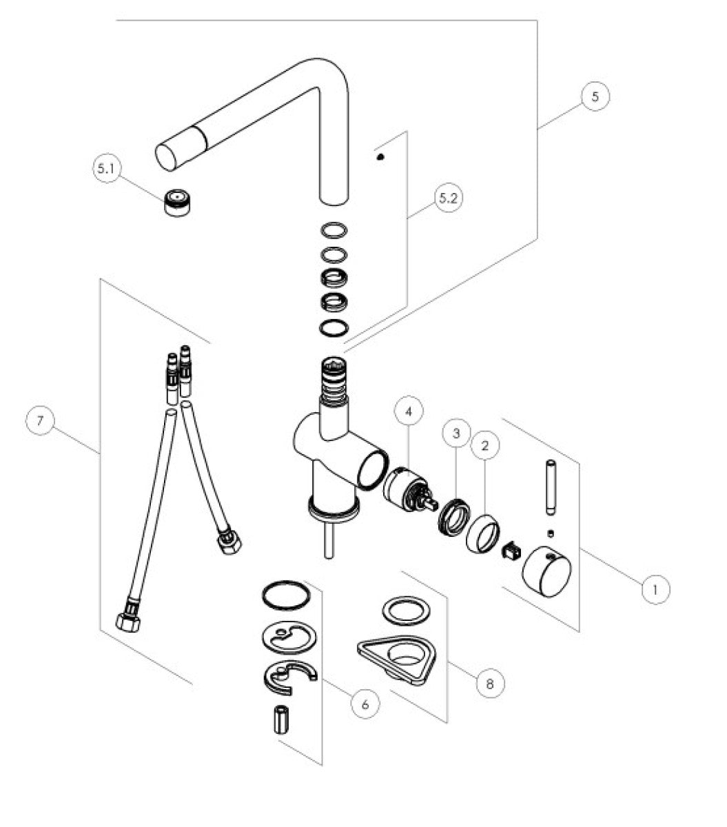 Alpha Live 8191 Kitchen Faucet White