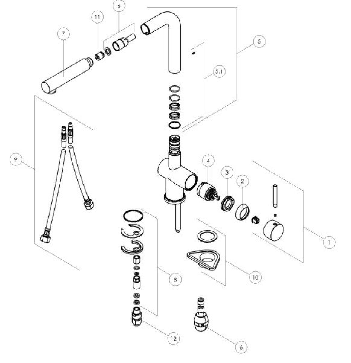 Alpha Live 8193 Kitchen Faucet White