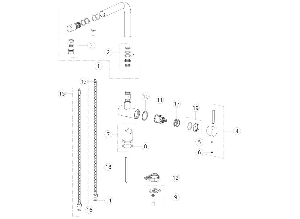 Gessi Logik 50201 Kitchen Faucet Chrome