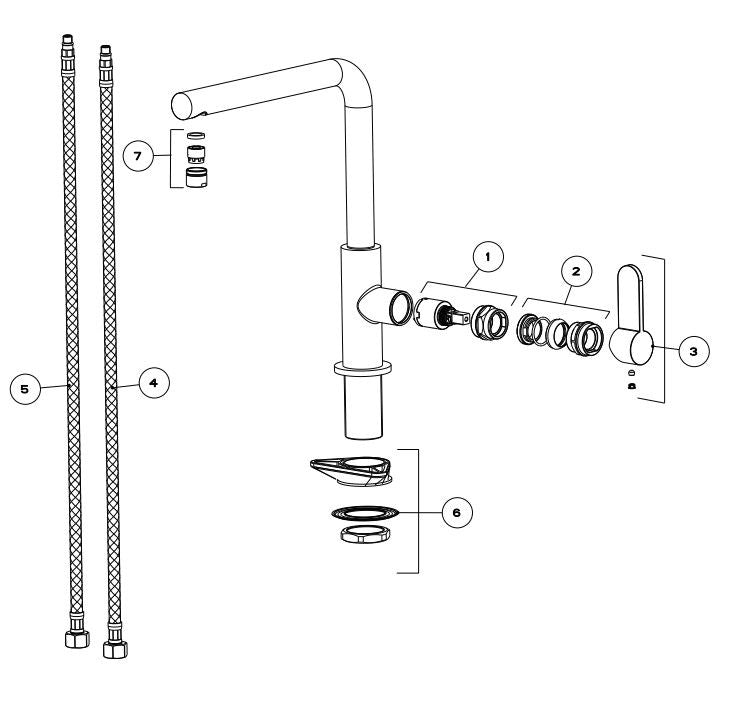 Gessi Oxygene 50105 (17051) Kitchen Faucet Stainless steel-look