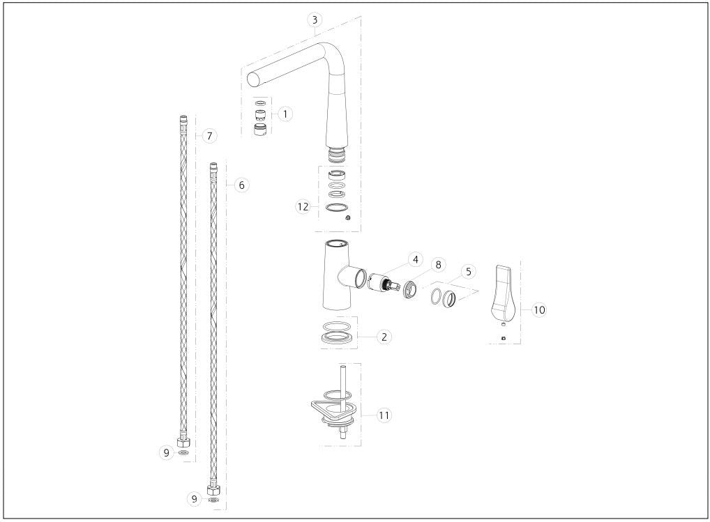 Gessi Proton 17176 Kitchen Faucet Stainless steel-look