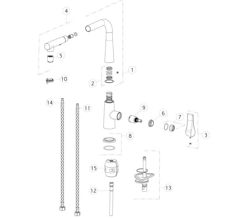 Gessi Proton 17178 Kitchen Faucet Chrome