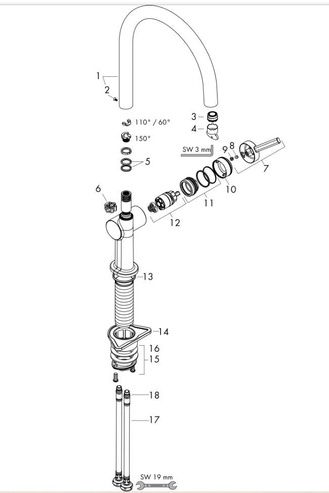 Hansgrohe Talis M54 72804800 Kraan RVS-look