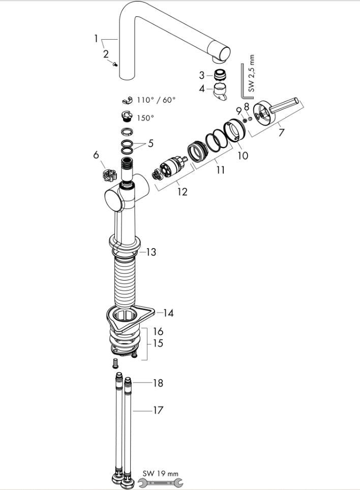 Hansgrohe Talis M54 72840000 Kitchen Faucet Chrome