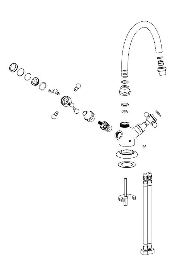 Horus Julia 1133 Two Handle Kitchen Faucet Matt Black