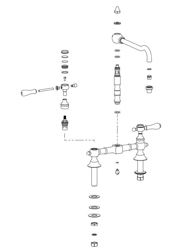 Horus Regatta 19101 Two-lever 2-hole Kitchen Faucet Bronze