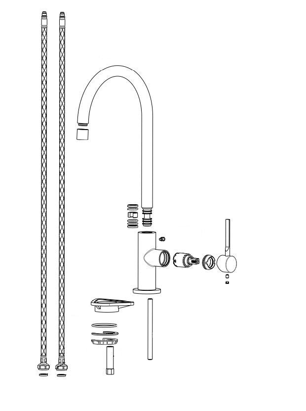 Newform MAKI 71820 Grifo de cocina con aspecto de acero inoxidable
