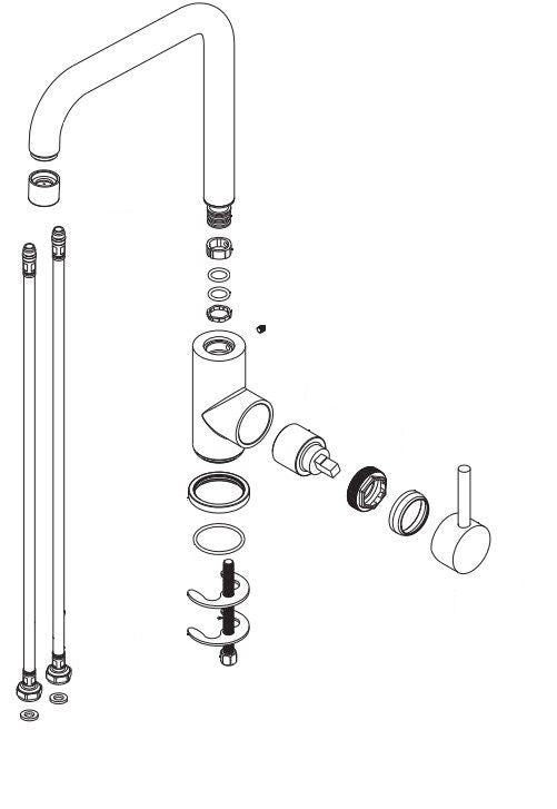 Newform Real 63420 Kitchen Faucet Gun Metal