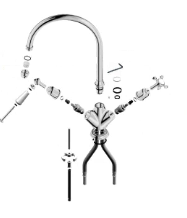 Perrin & Rowe Minoan 4385 Two Handle Kitchen Faucet Chrome