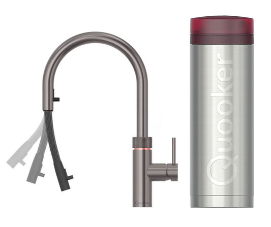 Quooker Flex con caldaia PRO3 rubinetto 3 in 1 Gun Metal