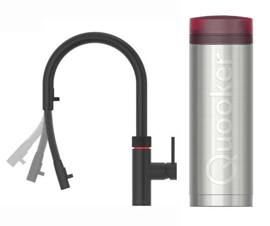 Quooker Flex con caldaia PRO3 rubinetto 3 in 1 Nero