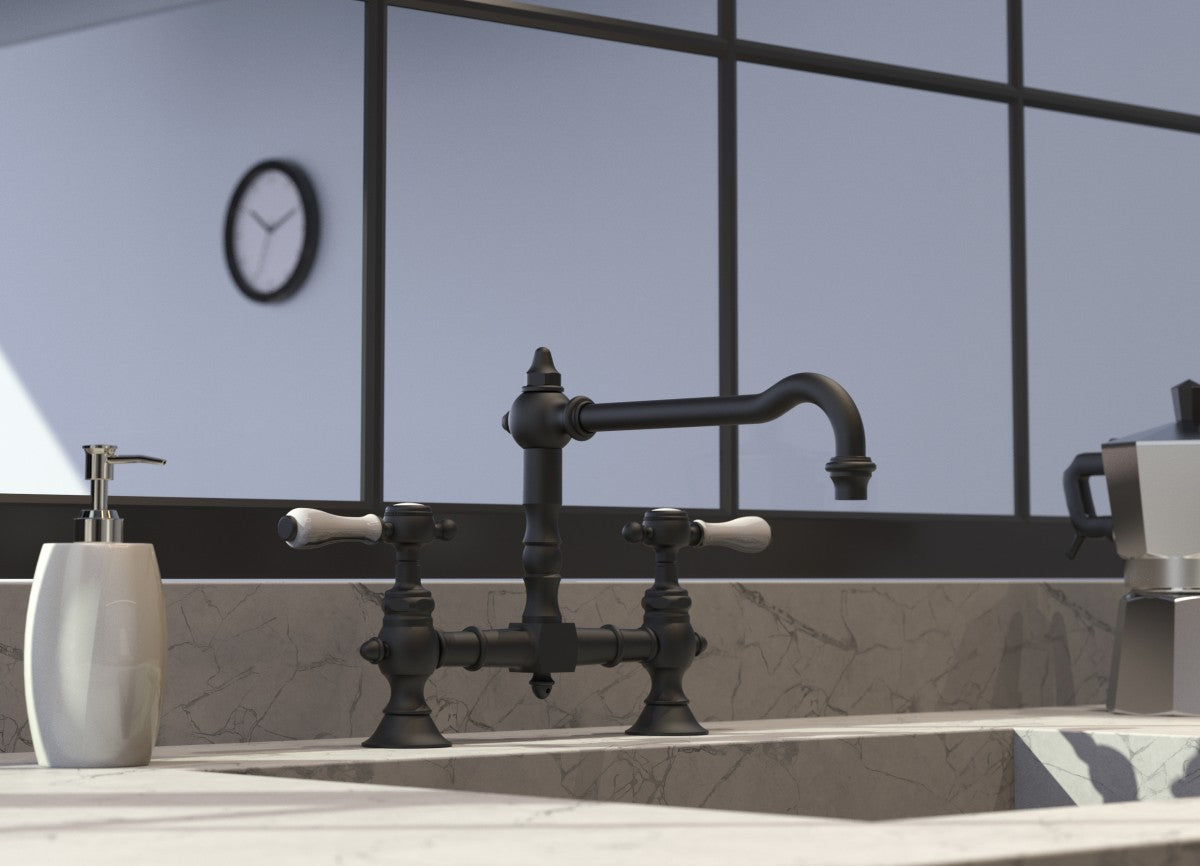 Horus Regatta 19101 Two-lever 2-hole Kitchen Faucet Matte Black